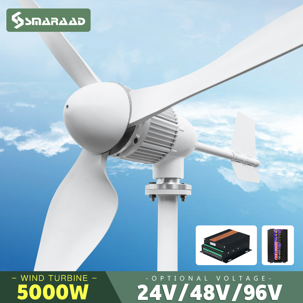 Wind Turbine 48V 5Kw Off Grid - กังหันลมแนวนอน 2KW 5KW 12V 24V 48V