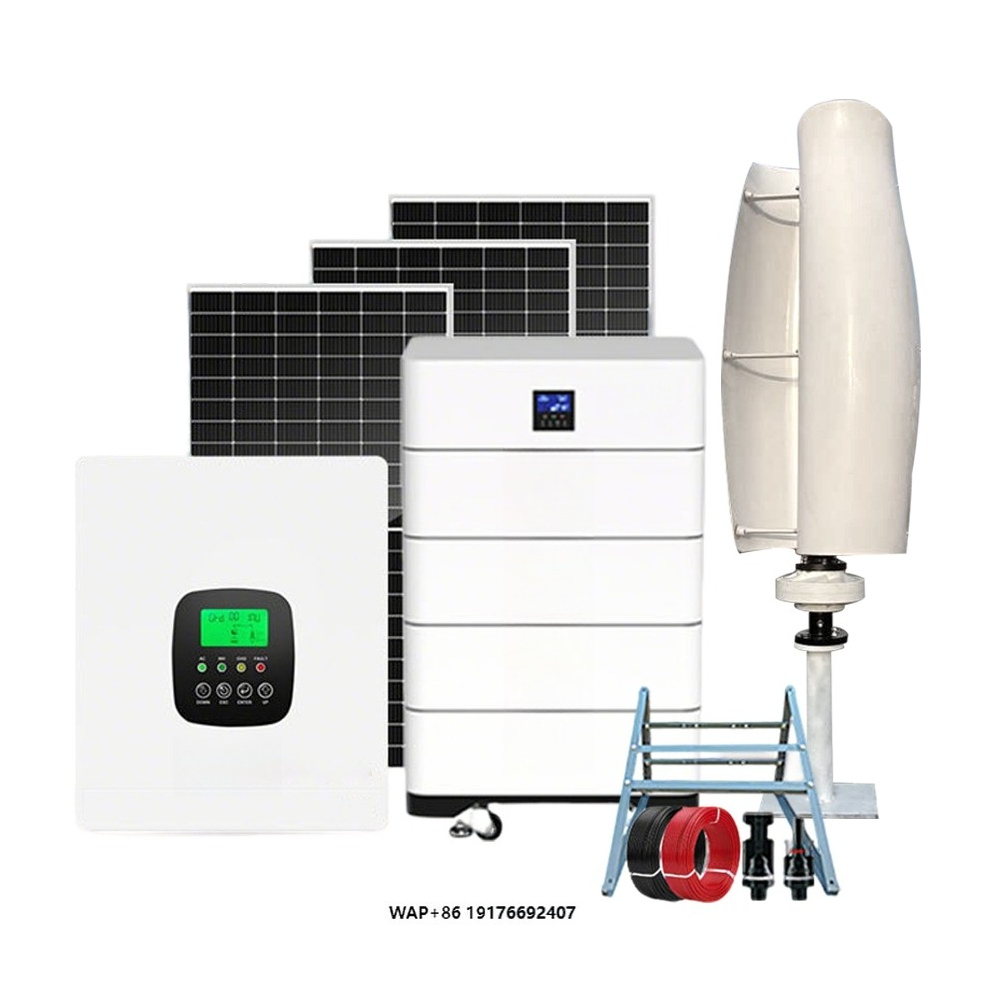 Wind Turbine 48V 5Kw Off Grid - ระบบกังหันลมพลังงานแสงอาทิตย์แบบไฮบริดออฟกริดออลอินวัน 48V 96V 220V 380V 5kw