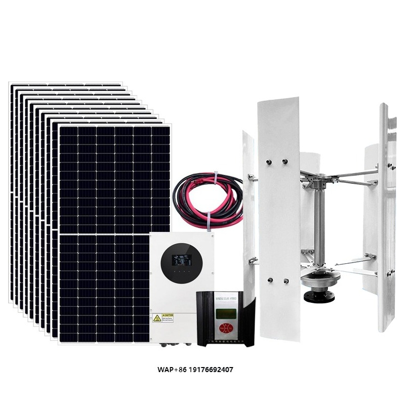 Wind Turbine 48V 5Kw Off Grid - ระบบไฮบริดพลังงานแสงอาทิตย์และกังหันลมแบบออฟกริด 5 กิโลวัตต์ 48 โวลต์-220 โวลต์