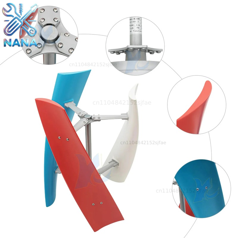 Vertical Axis Wind Turbine 3000W - กังหันลมผลิตไฟฟ้าแบบแกนตั้ง Home Farm 10KW กำลังผลิต 3000W