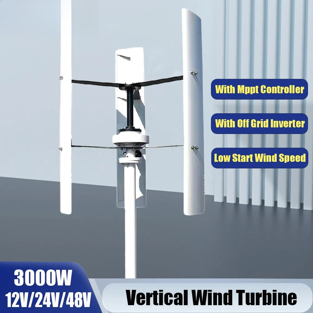 Vertical Axis Wind Turbine 3000W - กังหันลมแกนตั้ง 2KW 3KW 12V 24V 48V