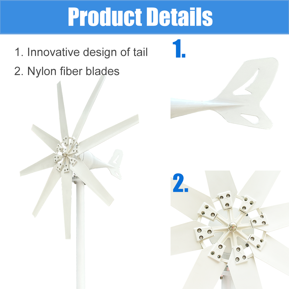 Wind Turbine Generator Kit 2000W - กังหันลมผลิตไฟฟ้า 2000W ระบบออฟกริด 12V 24V 48V
