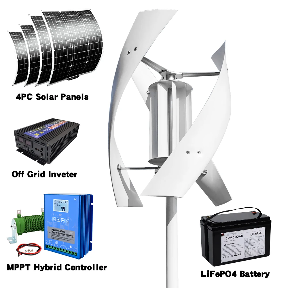 กังหันลมแม่เหล็กไฟฟ้าแบบแกนตั้ - Vertical Axis Wind Turbine 3000W บทวิจารณ์และราคา