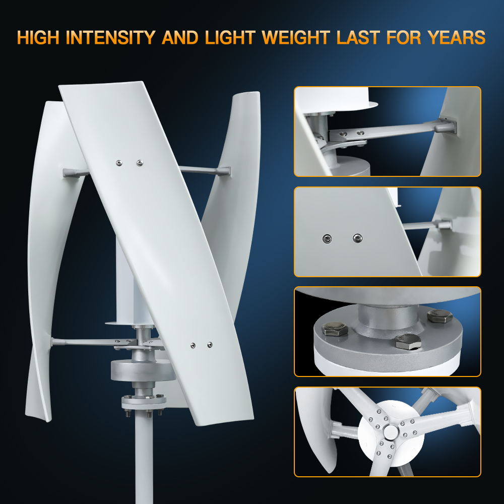 กังหันลมแม่เหล็กไฟฟ้าแบบแกนตั้ - Vertical Axis Wind Turbine 3000W บทวิจารณ์และราคา