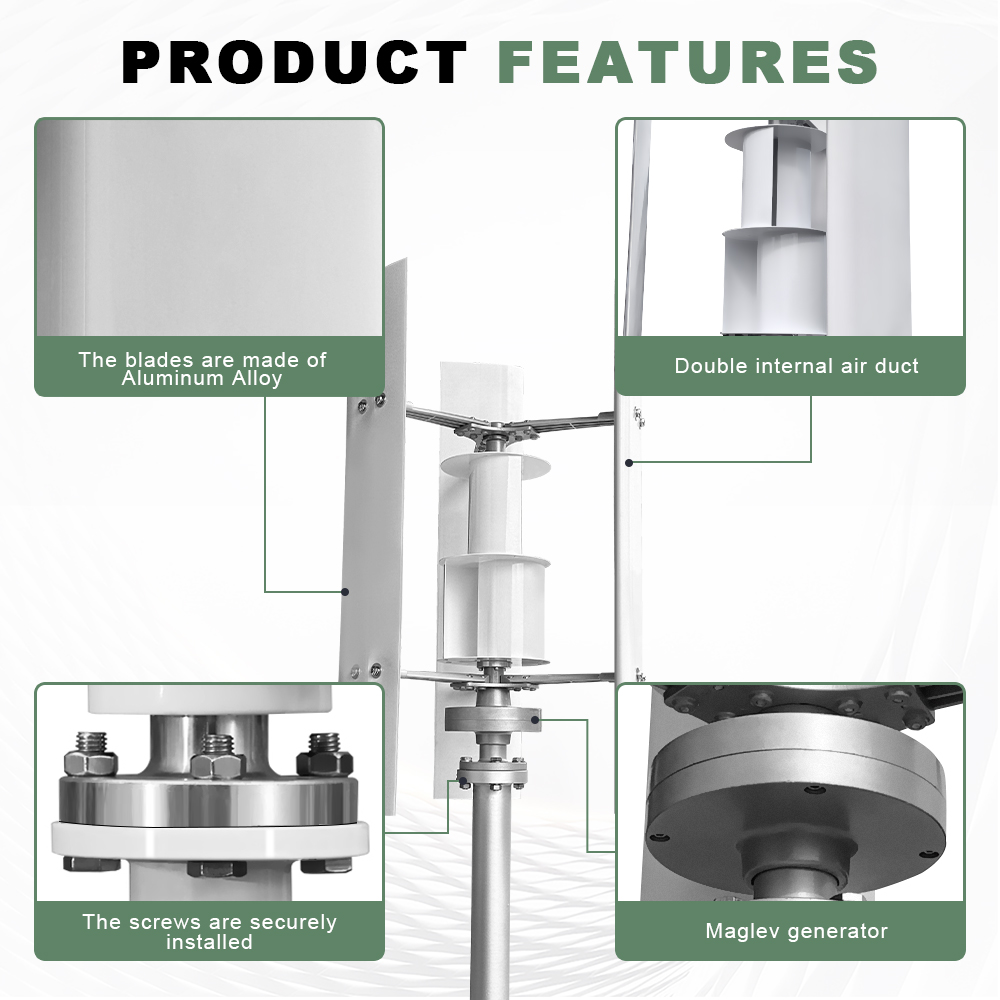 กังหันลมแกนตั้ง 3000w 48V เครื - Vertical Axis Wind Turbine 3000W บทวิจารณ์และราคา