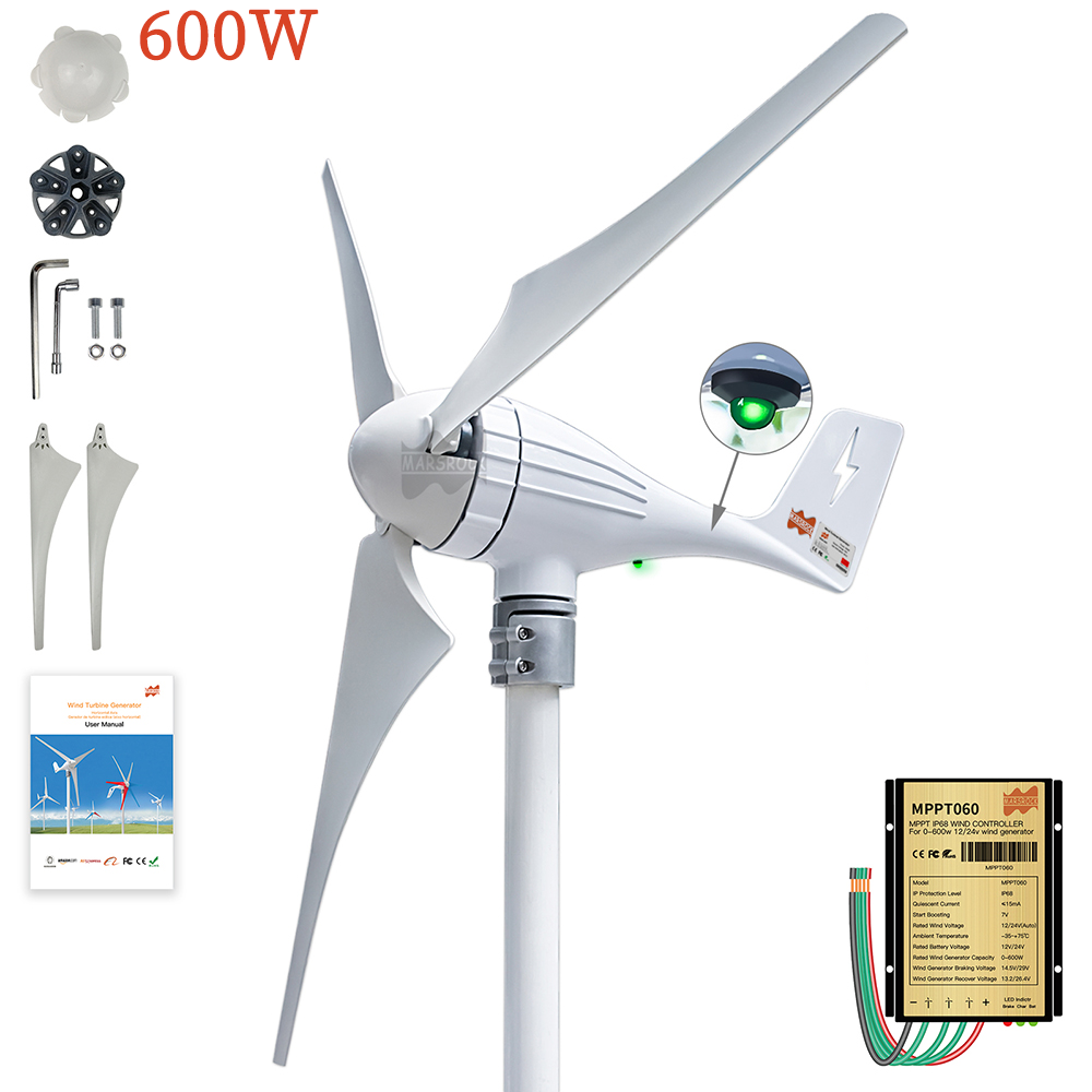 3 5 ใบมีด 600W 12V 24V เครื่อง - Wind Turbine 5000W 48V บทวิจารณ์และราคา
