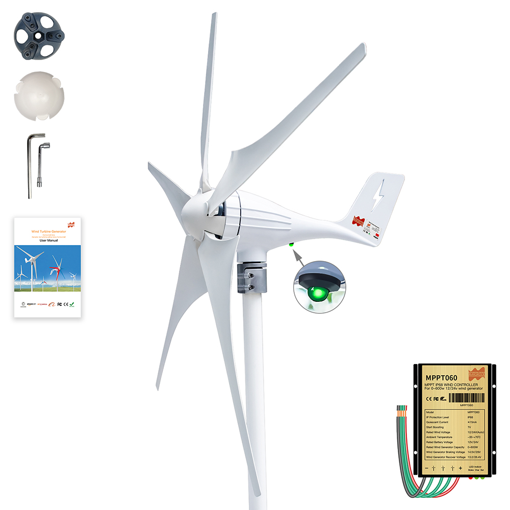 3 5 ใบมีด 600W 12V 24V เครื่อง - Wind Turbine 5000W 48V บทวิจารณ์และราคา