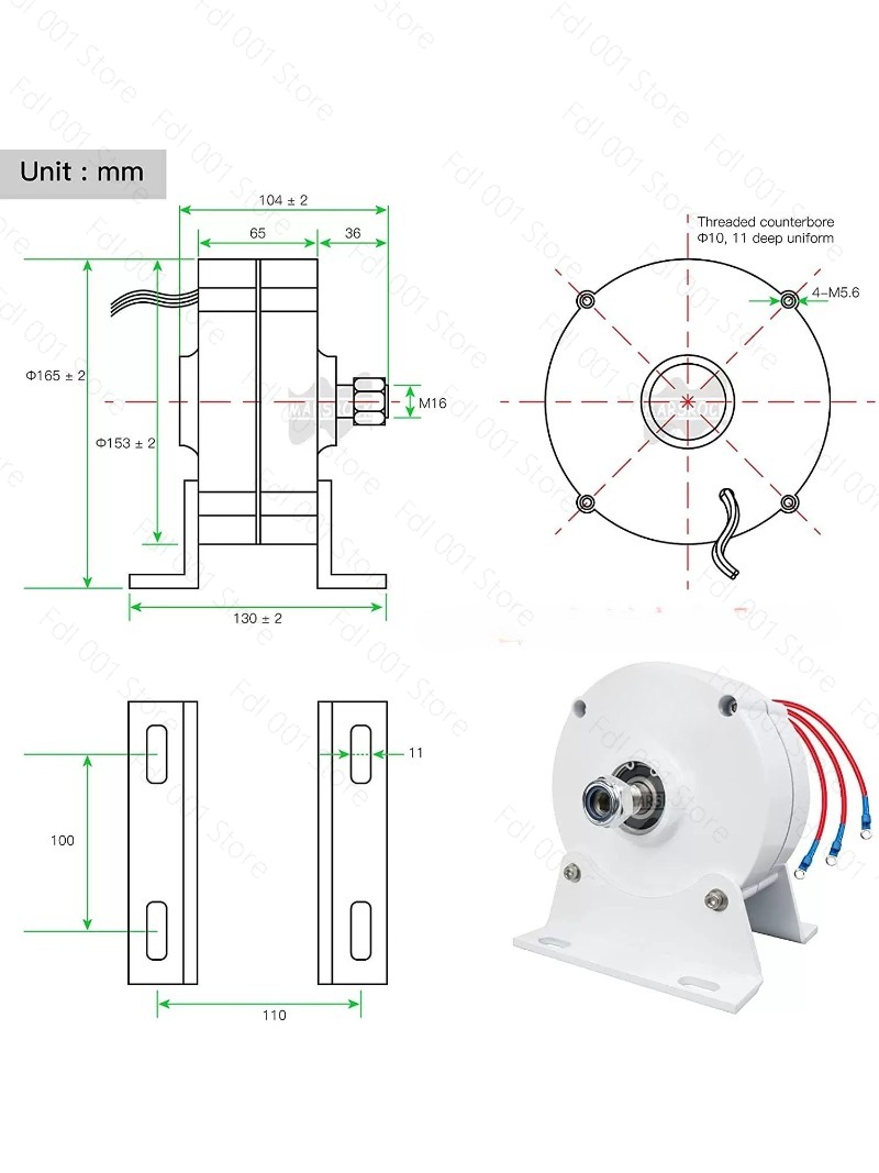 เครื่องกำเนิดไฟฟ้าแม่เหล็กถาวร - Wind Generator Permanent Magnet 3 Phase บทวิจารณ์และราคา