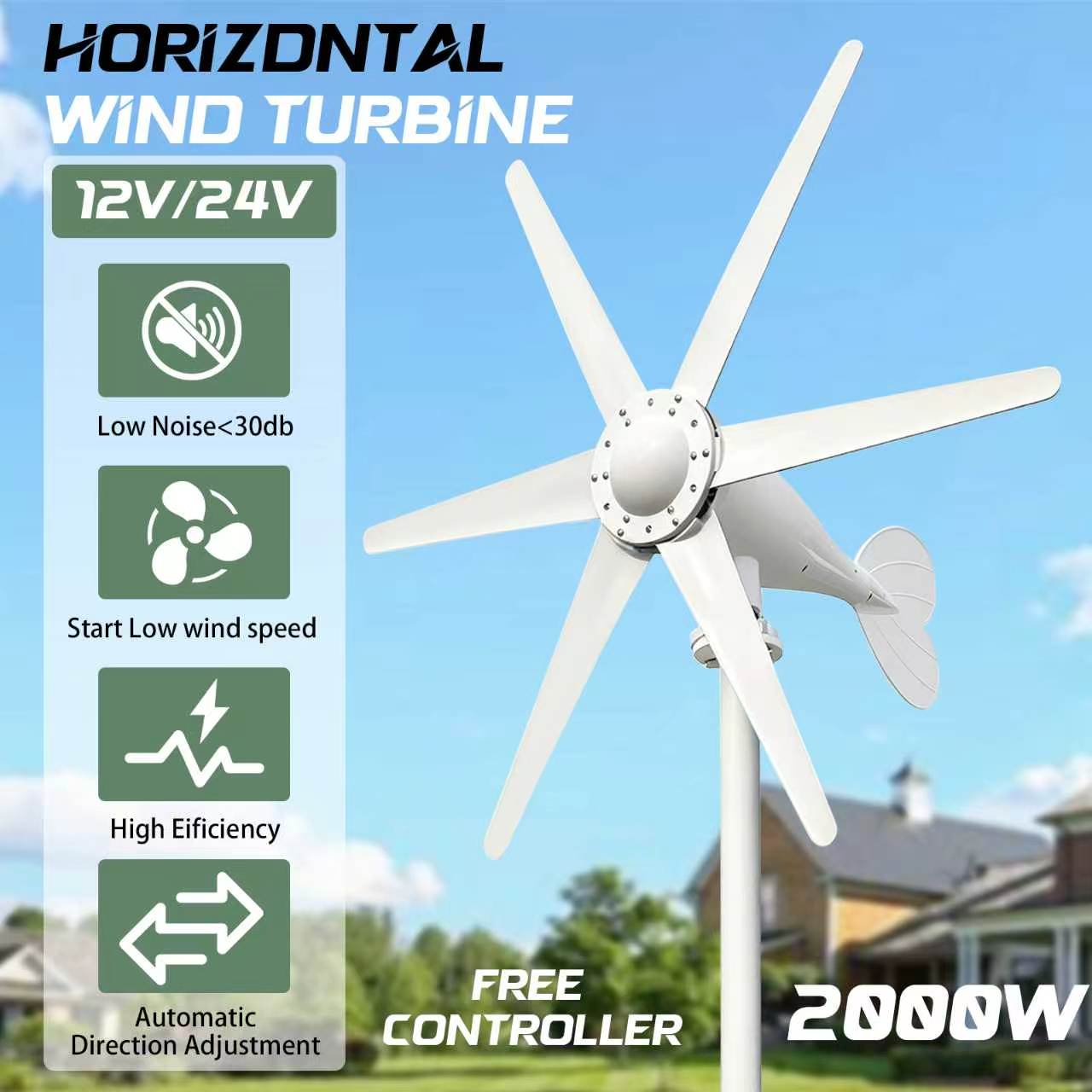ชุดกังหันลมผลิตไฟฟ้า EKPAOWE 2 - Wind Turbine Generator Kit 2000W บทวิจารณ์และราคา