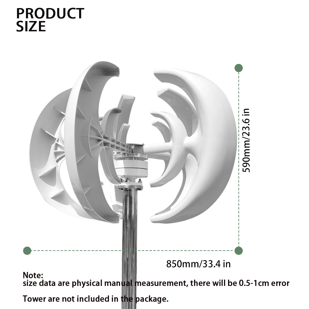 ชุดมอเตอร์กังหันลมผลิตไฟฟ้า 30 - Vertical Axis Wind Turbine 3000W บทวิจารณ์และราคา