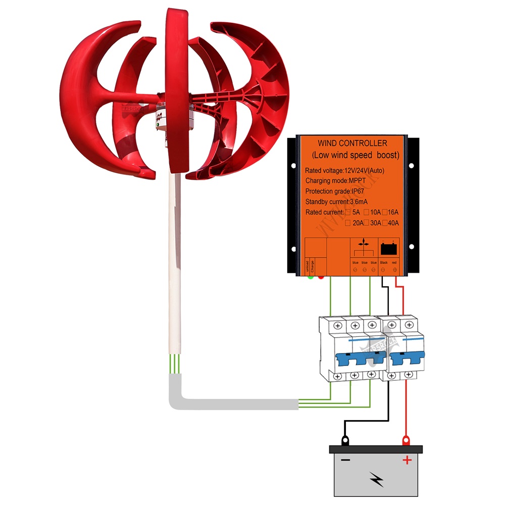 เครื่องกำเนิดไฟฟ้าพลังงานลมแนว - Wind Turbine 400W 12V บทวิจารณ์และราคา