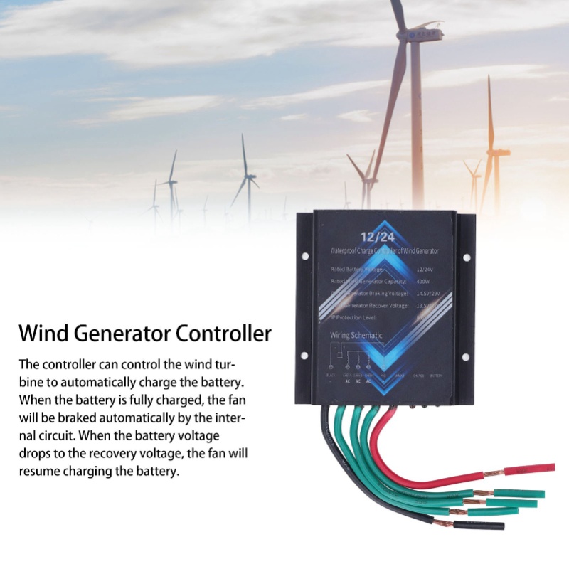 ตัวควบคุมเครื่องกำเนิดไฟฟ้าพลั - Wind Turbine 400W 12V บทวิจารณ์และราคา