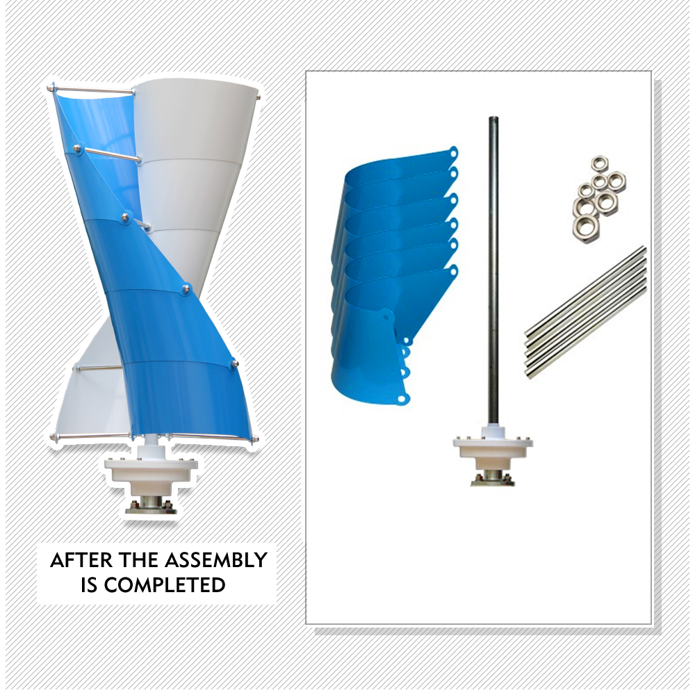 กังหันลมแกนตั้ง 3000 วัตต์ 12  - Vertical Axis Wind Turbine 3000W บทวิจารณ์และราคา