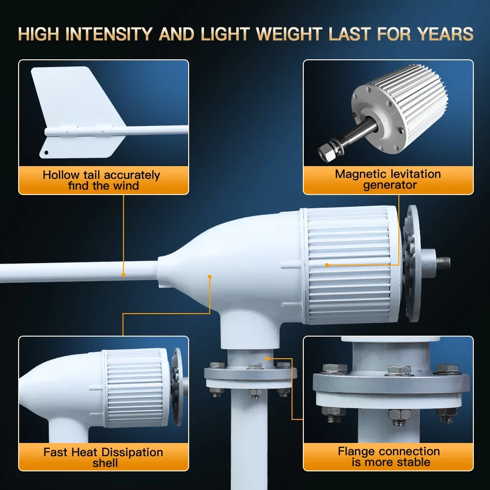 กังหันลมแนวนอน 5KW 2KW 12V 24V - Wind Turbine 48V 5Kw Off Grid บทวิจารณ์และราคา