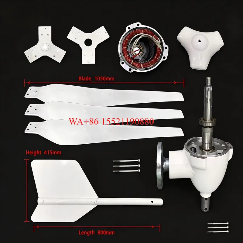 ชุดกังหันลมแนวนอน 3 ใบพัด WMWM - Wind Turbine Generator Kit 2000W บทวิจารณ์และราคา