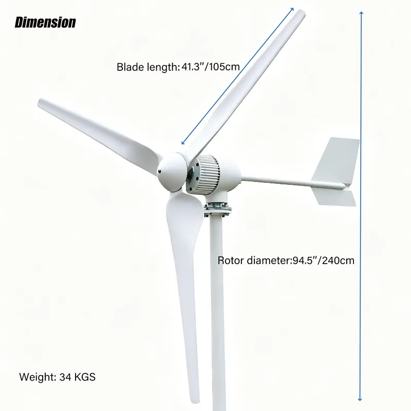 ชุดกังหันลมแนวนอน 2000W 24V/48 - Wind Turbine Generator Kit 2000W บทวิจารณ์และราคา