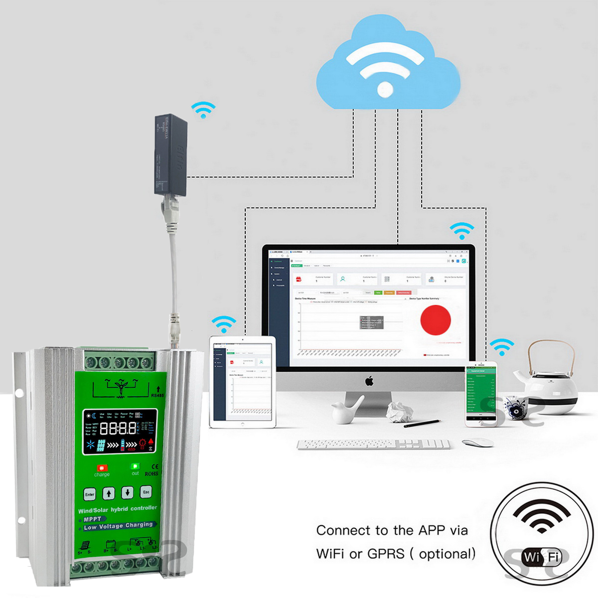 MARS ENERGY 12V 24V 48V wifi M - Wind Solar Hybrid Controller 48V บทวิจารณ์และราคา